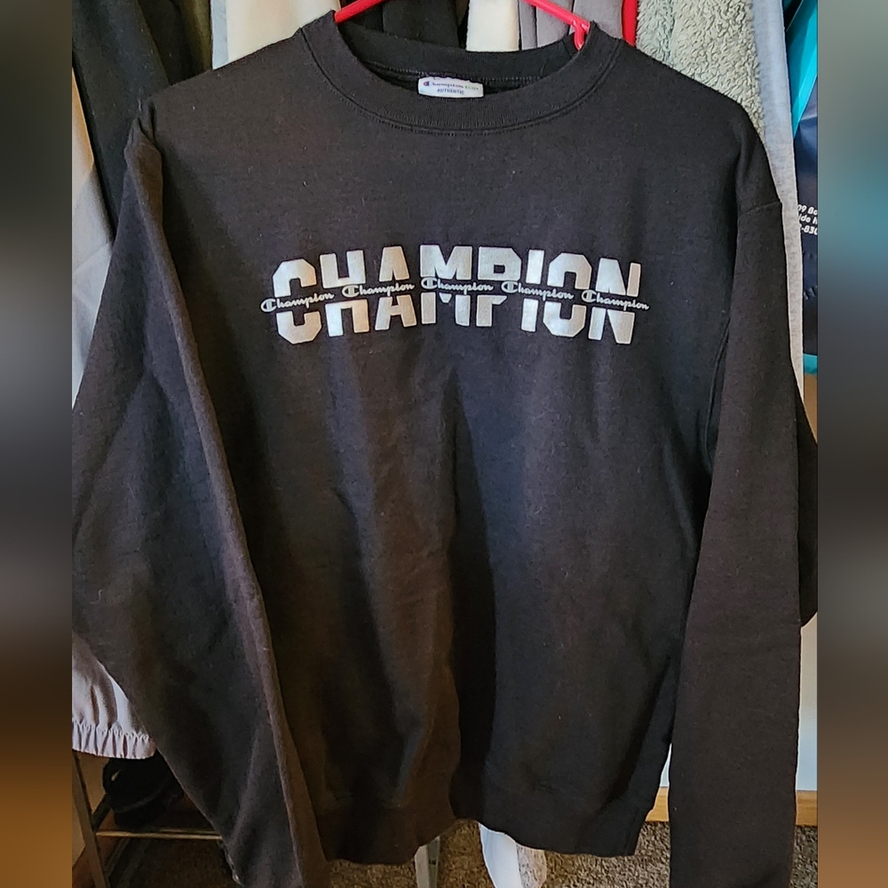 Champion Hoodie, Black and silver glitter, size small